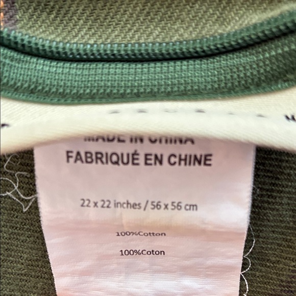 Pottery Barn Plaid Green Red Accent Pillow Slip Cover 22”x22” Flawed - Picture 7 of 8